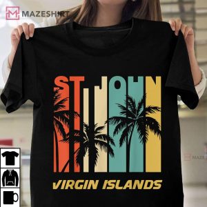 St. John Virgin Islands Palm Trees Vacation T Shirt 1