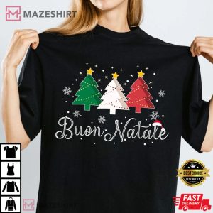 Christmas Buon Natale Nat King Cole T Shirt 3