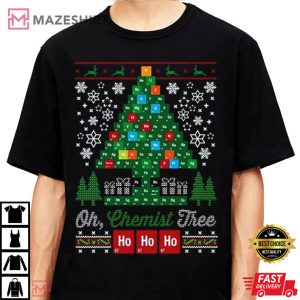 Oh Chemist Tree Funny Ugly Christmas T Shirt 3