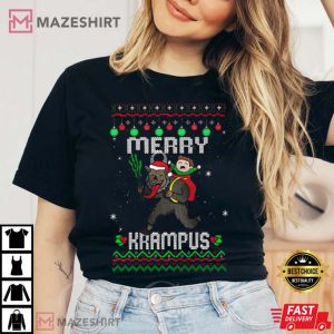 Krampus Ugly Knitted Christmas T Shirt 1