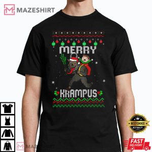 Krampus Ugly Knitted Christmas T Shirt 3