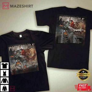 Powerwolf Wolfsnachte Tour 2022 Powerwolf Music Band T Shirt 2