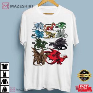 Awesome Types Of Dragons T shirt 2