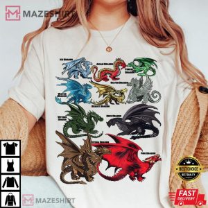 Awesome Types Of Dragons T shirt 3