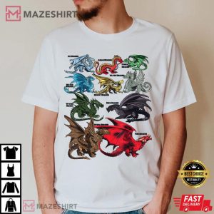 Awesome Types Of Dragons T shirt 4