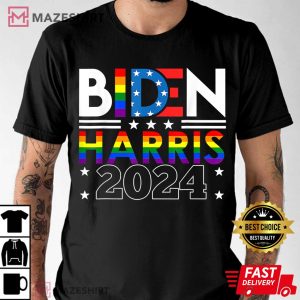 Biden Harris 2024 Rainbow Flag Gay Pride LGBT T shirt 3