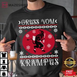 Gruss Vom Krampus Goth Ugly Christmas T shirt 1
