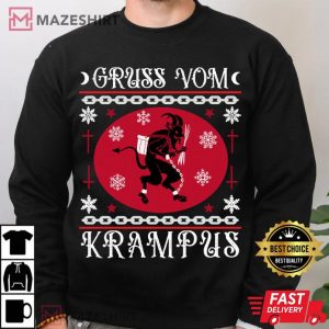 Gruss Vom Krampus Goth Ugly Christmas T shirt 4