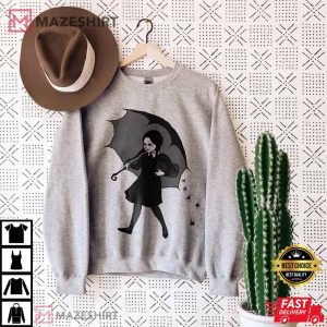 Addams Gothic Scary Girl Classic T Shirt Wednesday Movie T Shi