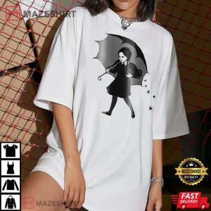 Addams Gothic Scary Girl Classic T Shirt Wednesday Movie T Shirt 1