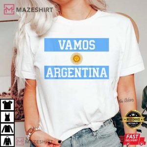 Vamos Argentina Flag Soccer T Shirt 1