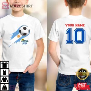 Argentina FIFA World Cup 2022 Customized Name T Shirt 1