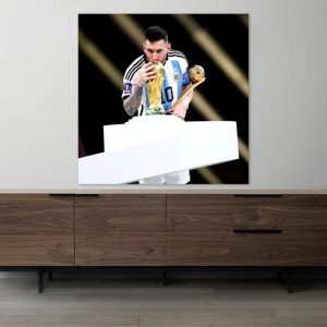 Lionel Messi Kissing World Cup Poster 4