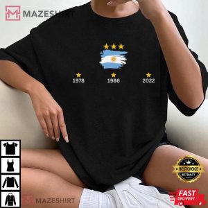 Argentina Wins World Cup 1978 1986 2022 T Shirt 2