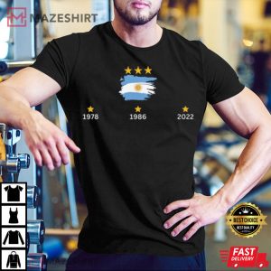 Argentina Wins World Cup 1978 1986 2022 T Shirt 3