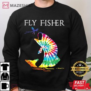 Fly Fishing Trout Bass Tie Dye Fisher T Shirt 3