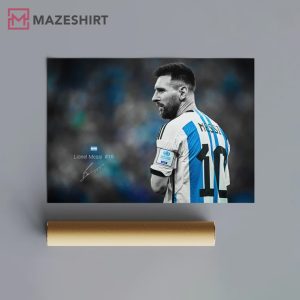 Lionel Messi Signature Wall World Cup 2022 Qatar Poster 2