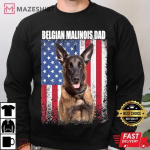 American Flag Belgian Malinois Dad Fathers Day 2023 T Shirt 4