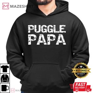 Puggle Papa Fun Dog Dad Quote For Men T Shirt 1