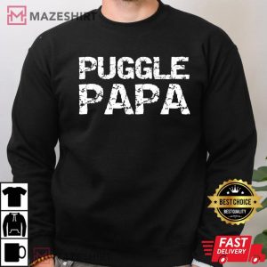 Puggle Papa Fun Dog Dad Quote For Men T Shirt 3