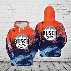 Busch Light Latte Orange Blue Ice Beer Lover 3D Hoodie