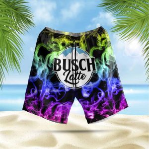 Busch Latte Smoke  Gift For Him Beer Lover Beach Shorts