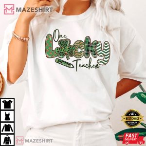One Lucky Teacher St Patricks Day Comfort Colors T shirt 3