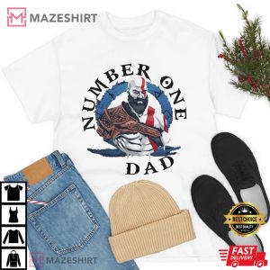 God Of War Ragnarok Kratos Number One Dad T Shirt 4