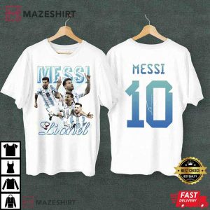 Argentina Lionel Messi Vintage Bootleg World Cup 2022 T shirt 2