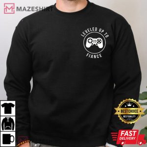Leveled Up To Fiance Engagement Gift For Valentine T Shirt 4