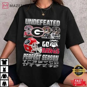 Georgia Bulldogs Undefeated 2022 Go Dawgs T Shirt 2