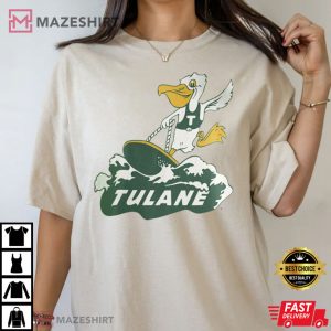 Vintage Duck Tulane Green Wave Football T shirt 2