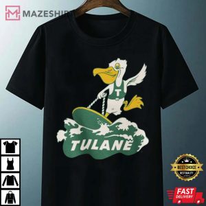 Vintage Duck Tulane Green Wave Football T shirt 3