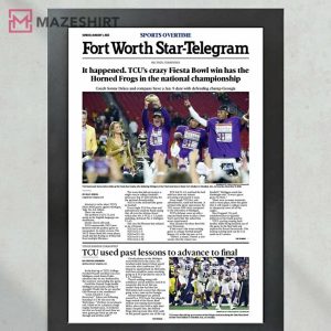 TCU Horned Frogs Fiesta Bowl Framed Front Page Print Poster 2