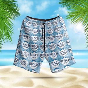 Busch Light Pattern Text Gift For Him Beach Shorts