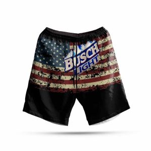 Busch Light US Flag Beach Shorts