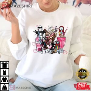 Happy Valentines Day Skeleton Latte Drink T Shirt 4