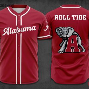 Alabama Baseball Jersey Crimson and White