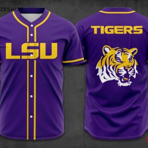 LSU Tigers Baseball Jersey Purple and Yellow NCAA Division I