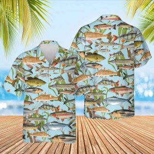 Fishing Pattern Gift Fishing Lover Beach Hawaiian Shirt 1