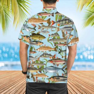 Fishing Pattern Gift Fishing Lover Beach Hawaiian Shirt 3