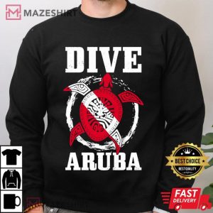 Aruba Sea Turtle Scuba Diver Underwater T Shirt 3