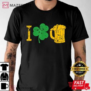 I Love Beer Four Leaf Clover St Patricks Day T Shirt 2