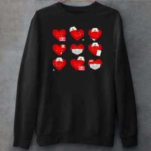 Nurse With Heart Emotion Gift For Valentines Day T shirt 1