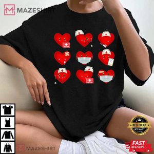 Nurse With Heart Emotion Gift For Valentines Day T shirt 4