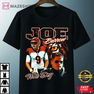 Joe Burrow Bengals Vintage 90s Bootleg Who Dey T Shirt 4