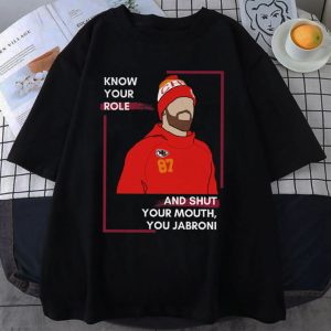 Travis Kelce 87 Know Your Role And Shut Your Mouth Animation Design T Shirt 5