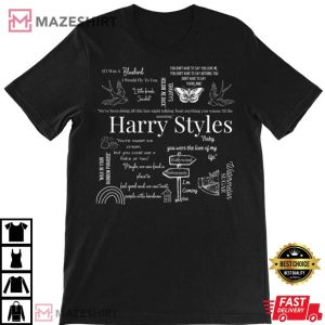 Harry Styles Mixed Lyric Black t shirt