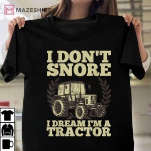 Cute Tractor Agriculture Farmer Snore Truck T Shirt 1