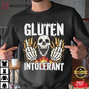 Gluten Intolerant With Skull Coeliac Disease T Shirt 3